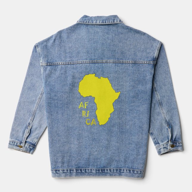 Chaqueta Vaquera Stylish Yellow Africa Continent Map (Reverso )