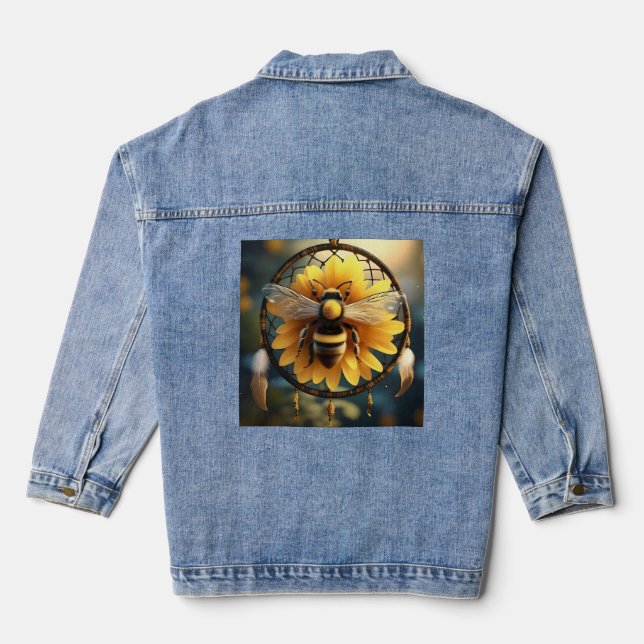 Chaqueta Vaquera "Sueños llamativos: Sueño de abeja girasol" (Reverso )