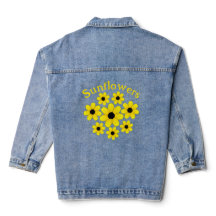 Sunflowers Design Denim Jacket