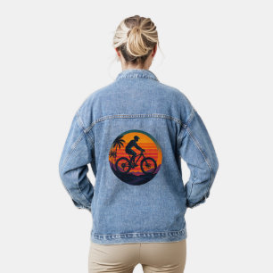 Chaqueta Vaquera Sunset Mountain Biker Retro Adventure Art