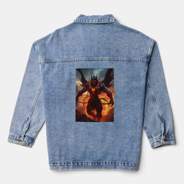 Chaqueta Vaquera Superman mujeres Personalizado de diseño de impres (Reverso )