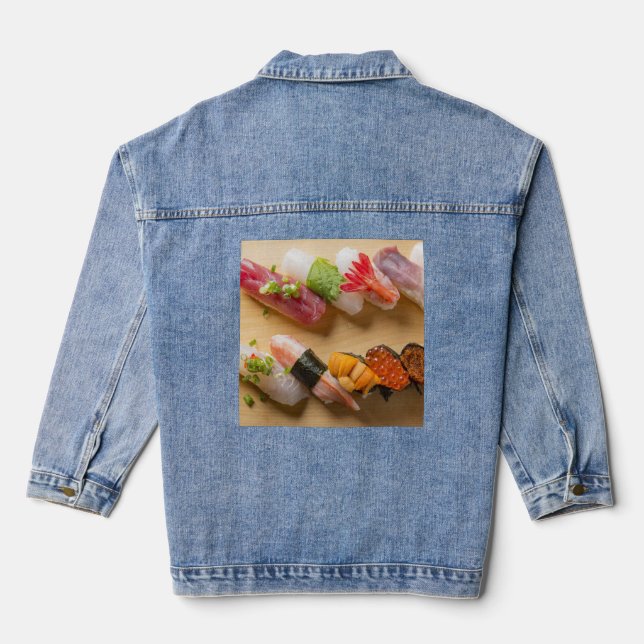 Chaqueta Vaquera Sushi Curve – Artistic Nigiri Denim Jacket (Reverso )