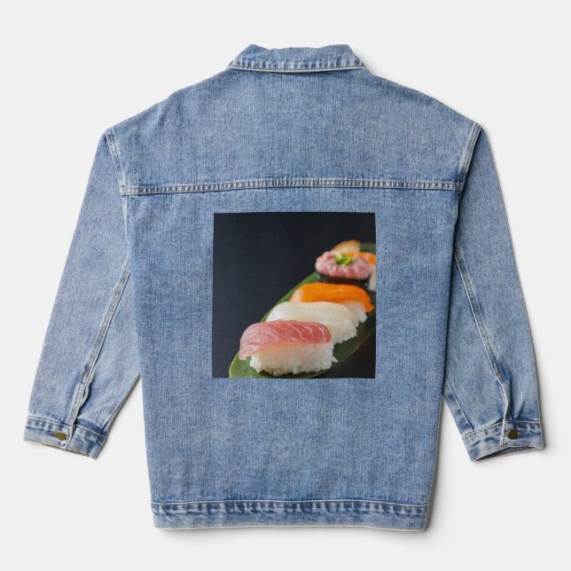 Chaqueta Vaquera Sushi Silence – Elegant Nigiri on Denim (Reverso )