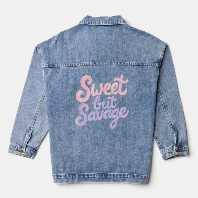 Chaqueta Vaquera Sweet But Savage Street Style Cotton Candy Graphic (Reverso )