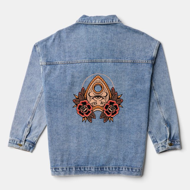 Chaqueta Vaquera Tatuaje de planchette de la vieja escuela (Reverso )