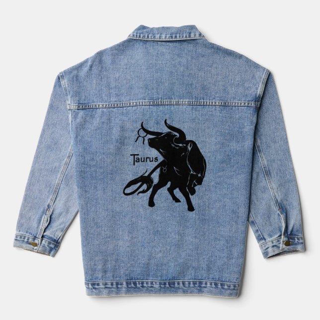 Chaqueta Vaquera Tauro Poderoso el Toro Zodiaco (Reverso )