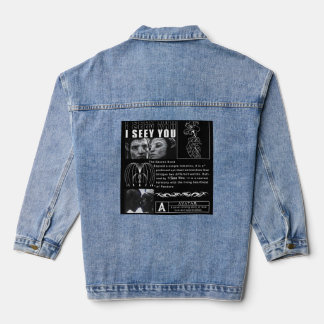 Chaqueta Vaquera "Te Veo" Arte de Conexión del Alma - Negro Minimal