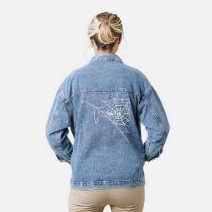 Chaqueta Vaquera telaraña blanca y araña, para hija, halloween