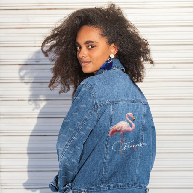 Chaqueta Vaquera Tema Flamingo Mujeres Rosa (Subido por el creador)