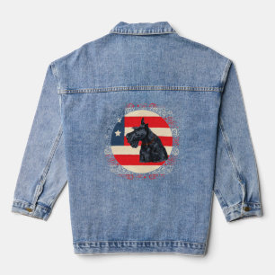 Chaqueta Vaquera Terrier Escocés Bandera Patriótica de EE. UU.