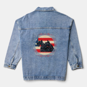 Chaqueta Vaquera Terrier Escocés Bandera Patriótica de EE. UU.