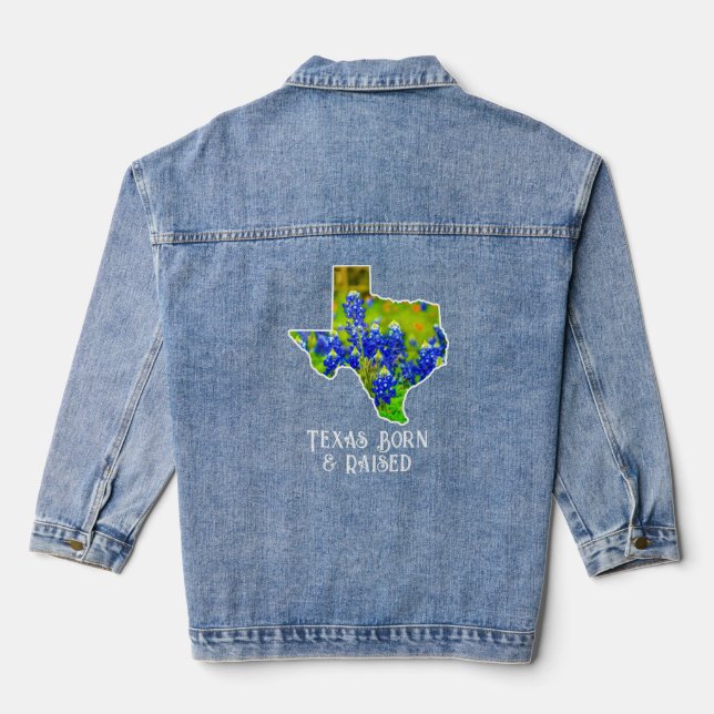 Chaqueta Vaquera Texas Born & Raised Bluebonnets (Reverso )