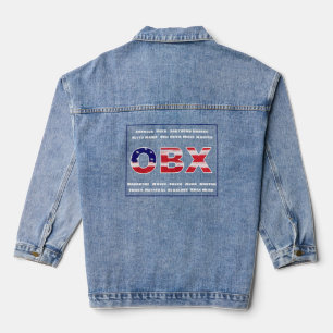 Chaqueta Vaquera Texto De Bandera De OBX Y Ciudades