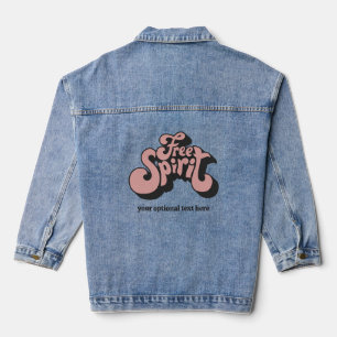 Chaqueta Vaquera Texto personalizado Retro "Espíritu libre"