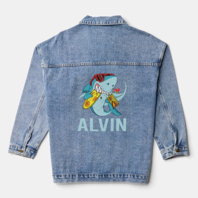 Chaqueta Vaquera Tiburón gracioso - Alvin Name (Reverso )