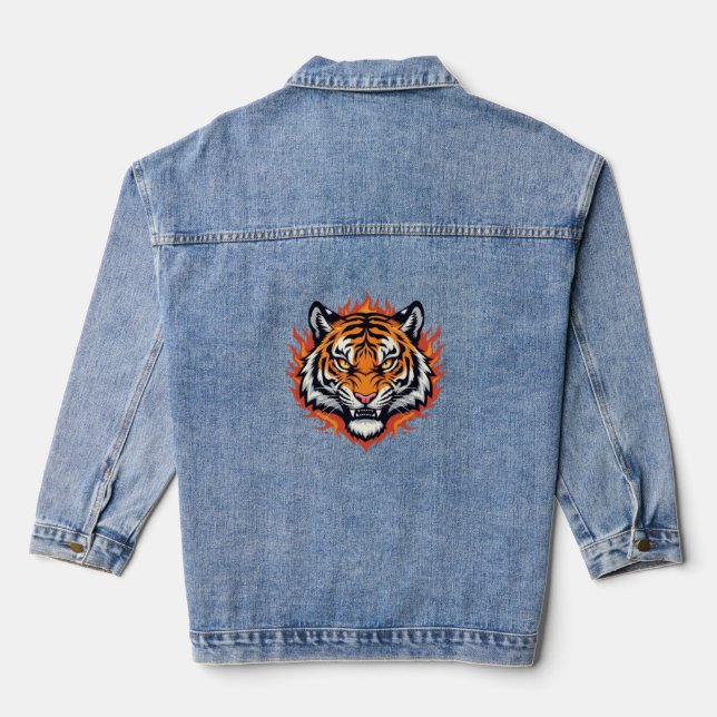 Chaqueta Vaquera Tigre Silencioso – Precisión y Poder (Reverso )