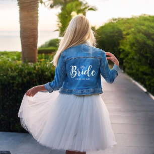 Chaqueta Vaquera Tipografía de letra elegante   Novia Personalizada