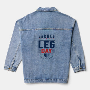 Chaqueta Vaquera Tipografía de motivación de gimnasio para día de p