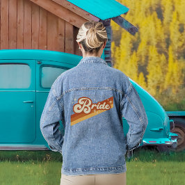 Chaqueta Vaquera Tipografía de novias retro Boda de arcoiris T-Sh