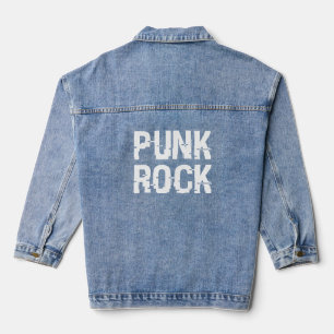 Chaqueta Vaquera Tipografía Distorsionada de Punk Rock