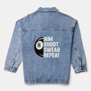 Chaqueta Vaquera Torneo Billiard 8 Piscina Ball Aim Shoot Swear R