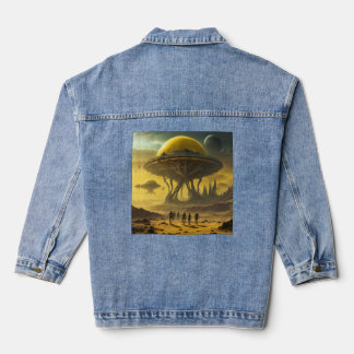 Chaqueta Vaquera Torre Ufo de Ciencia Ficción Alien World View Plan