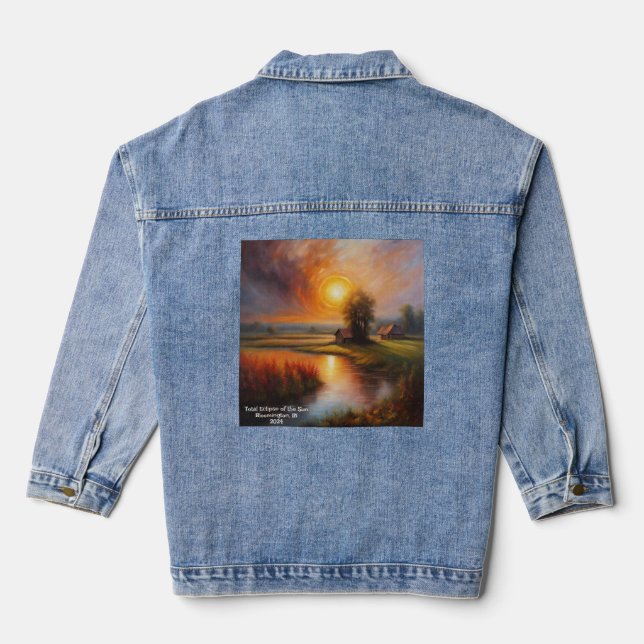Chaqueta Vaquera Total Eclipse Solar Country Meadow Añadir texto 20 (Reverso )