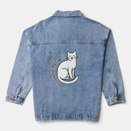 Chaqueta Vaquera Trabajo para mi gato – Diseño divertido de citas p