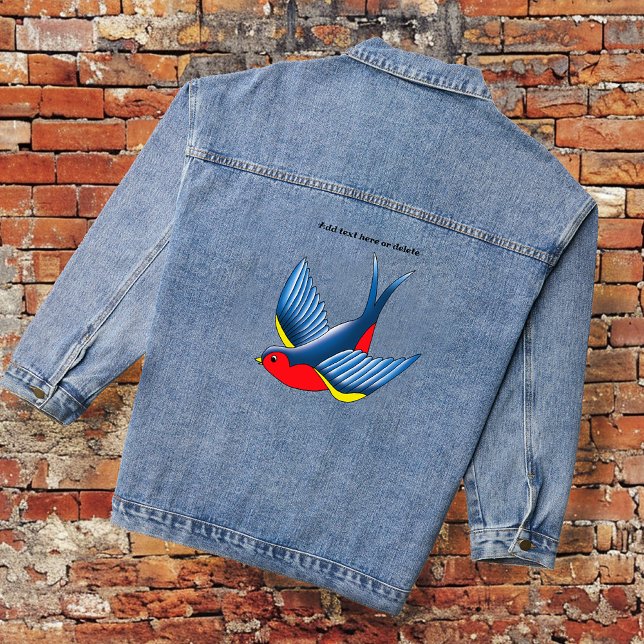 Chaqueta Vaquera Tragar el tatuaje azul rojo (Subido por el creador)