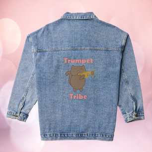 Chaqueta Vaquera Tribu de la Trompeta Gato Letras Rosadas