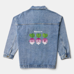 Chaqueta Vaquera Trío de verduras de nabo lindo personalizado