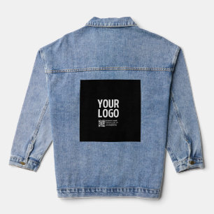 Chaqueta Vaquera Tu logotipo con código QR editable y texto