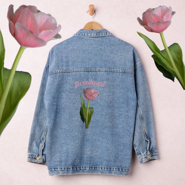 Chaqueta Vaquera Tulipán rosado bonito (Subido por el creador)