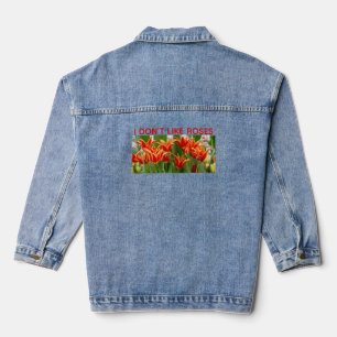 Chaqueta Vaquera Tulipanes naranjas florecidos de fuego