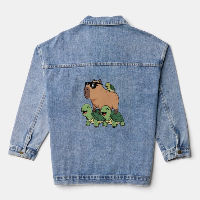 Chaqueta Vaquera Turtle Rige Capybara, curioso capibara (Reverso )