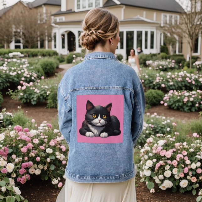 CHAQUETA VAQUERA TUXEDO CAT ART DENIM JACKET (Reverso Boda)