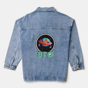 Chaqueta Vaquera ufo vuela en el espacio