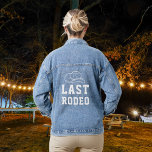 Chaqueta Vaquera Última ducha de novia en rodeo Bachelorette Denim<br><div class="desc">Magnífica chaqueta de denim. ¡Perfecto para la foto con la fiesta de las novias!</div>