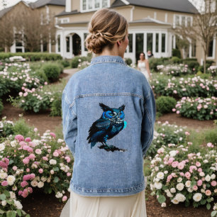 Chaqueta Vaquera Un búho azul muy hermoso