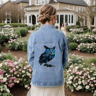 Chaqueta Vaquera Un búho azul muy hermoso
