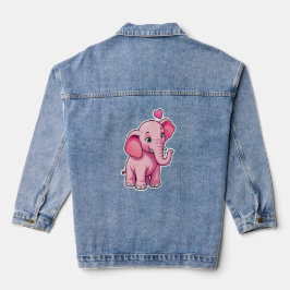 Chaqueta Vaquera Un elefante pequeño y rosado con amor