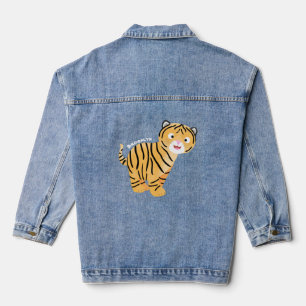 Chaqueta Vaquera Un personalizado feliz del cachorro de tigre