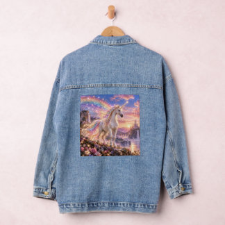 Chaqueta Vaquera Unicornio de Arcoíris Encantado Rosa