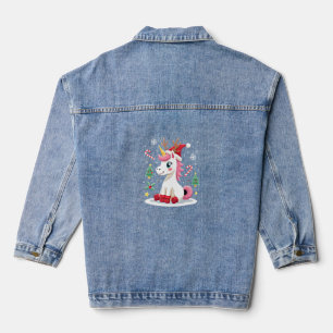 Chaqueta Vaquera Unicornio de Navidad Lindo Mágico Xmas Niñas Peque