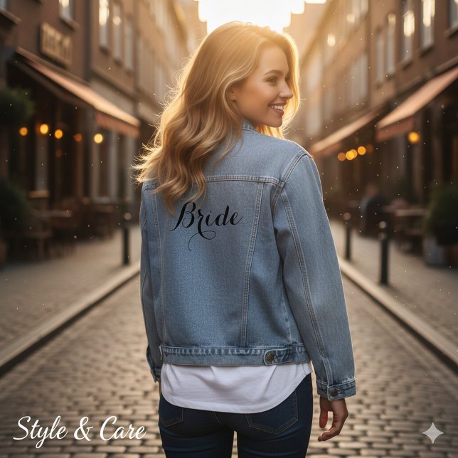 Chaqueta Vaquera Unique Personalized Denim Jacket for Stylish Bride (Unique Personalized Denim Jacket for Stylish Bride)