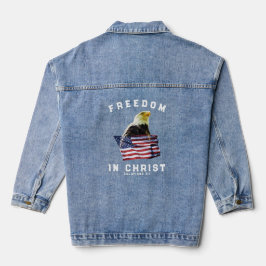 Chaqueta Vaquera USA Patriotic Flag and Eagle Freedom In Christ