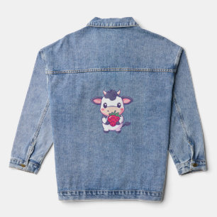 Chaqueta Vaquera Vaca Cuta De Kawaii Con Fresas Ganado Adorable