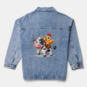 Chaqueta Vaquera vaca/pollo personalizado lindo