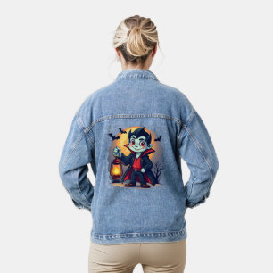 Chaqueta Vaquera Vampiro lindo con Halloween con linterna Kawaii
