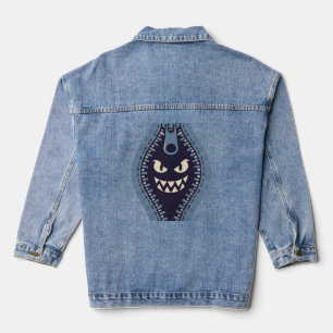 Chaqueta Vaquera Vaquero de mezclilla con gráfico de cremallera de